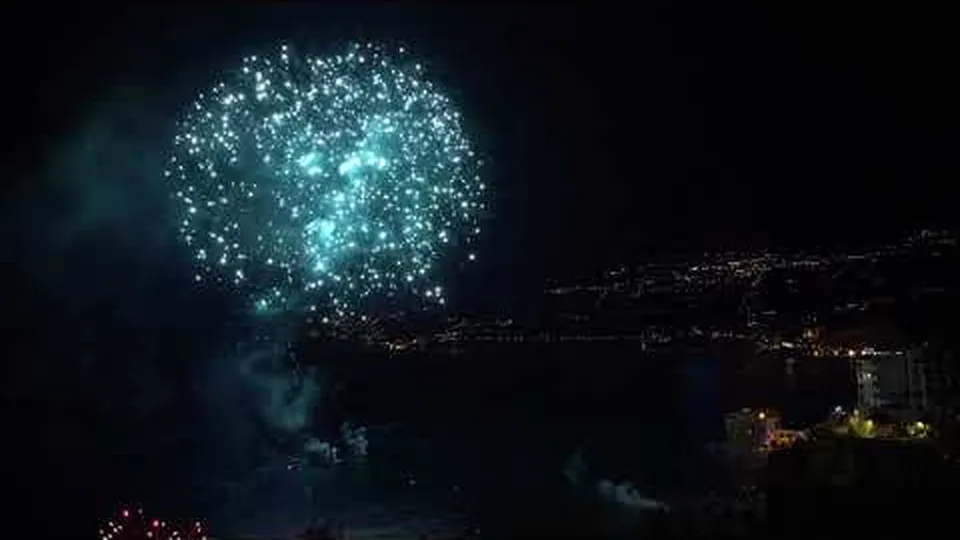 Fireworks show in Maiori, Torre Normanna